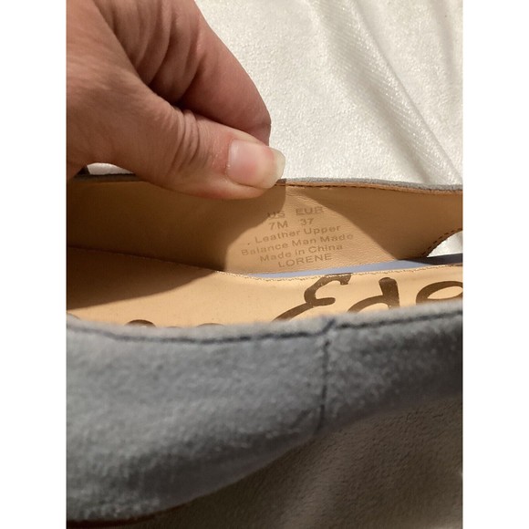 Sam Edelman Lorene Dusty Blue Suede Slingback Heel - Picture 5 of 9